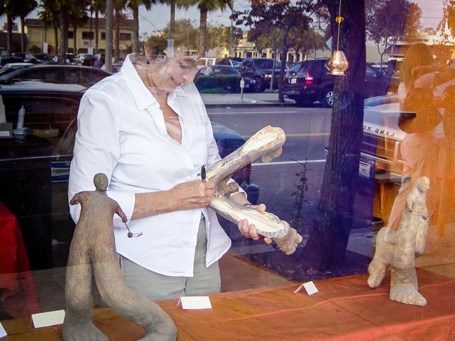 Sandra Robbins in Gallery Window